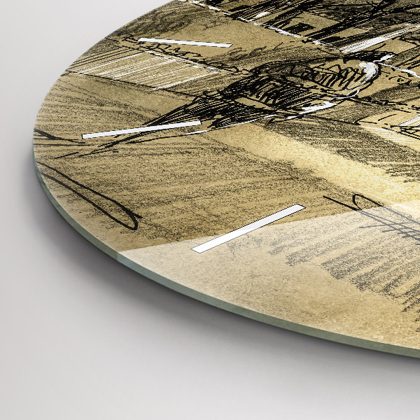 Kerek fali üvegóra Park és a szépia fák