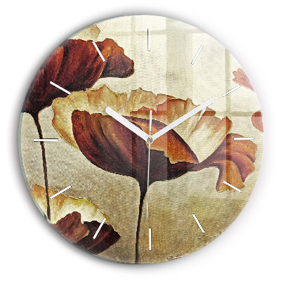 Kerek fali üvegóra Festett mák