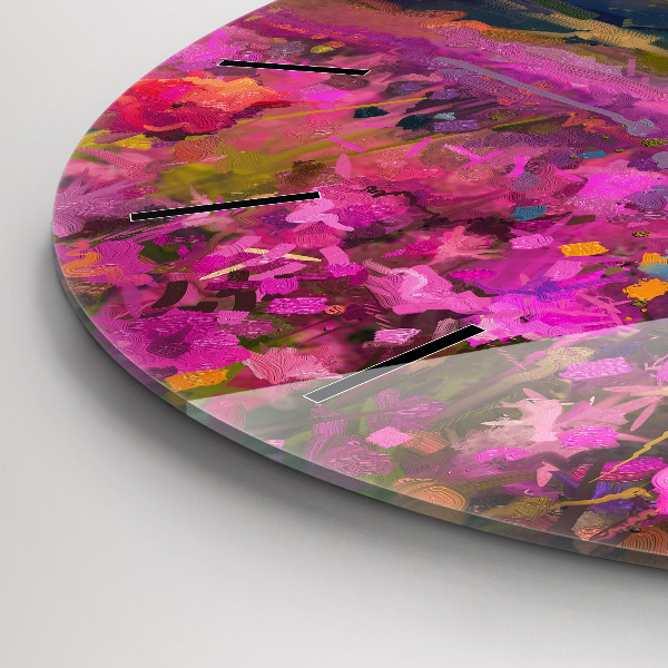 Kerek fali üvegóra Táj a természet és a virágok