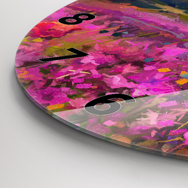 Kerek fali üvegóra Táj a természet és a virágok