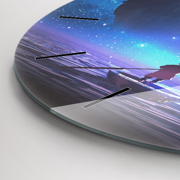 Kerek fali üvegóra Fantasy vitorlás hajó