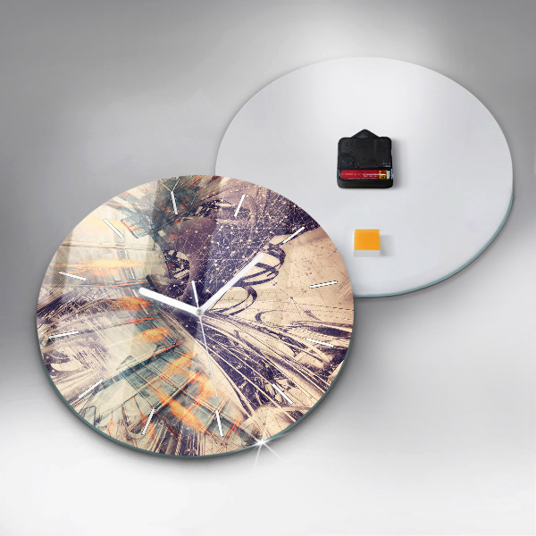 Kerek fali üvegóra Absztrakt mechanizmus