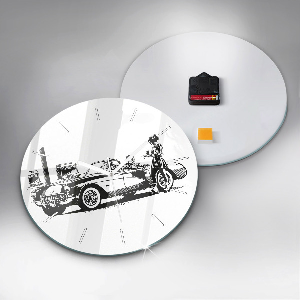 Kerek fali üvegóra Retro Illusztráció