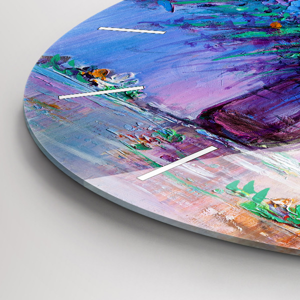 Kerek fali üvegóra Virágok egy vázában