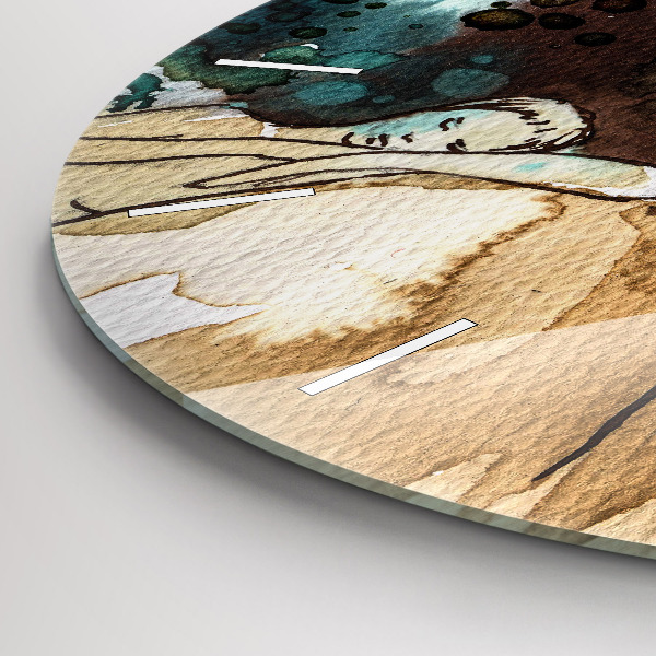 Kerek fali üvegóra Absztrakciós nő