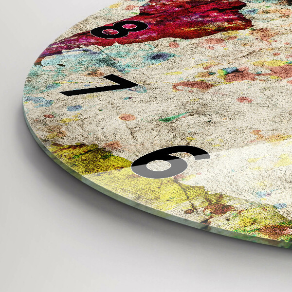 Kerek fali üvegóra Színes világtérkép