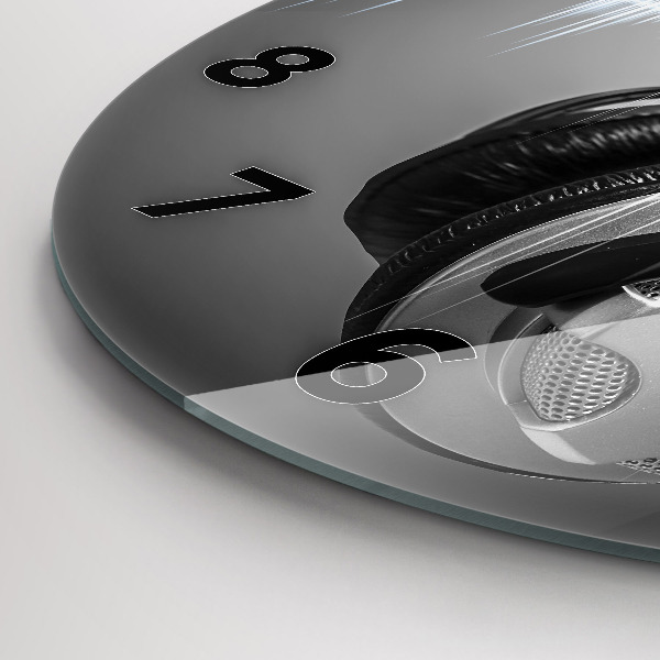 Kerek fali üvegóra Mikrofon és fejhallgató