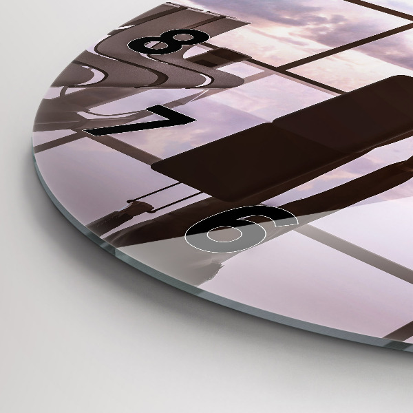 Kerek fali üvegóra Férfi a repülőtéren