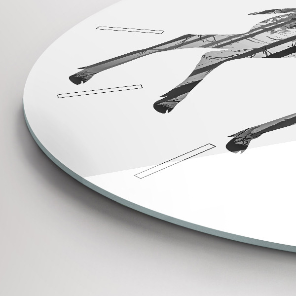 Kerek fali üvegóra Szarvas erdő sziluettje