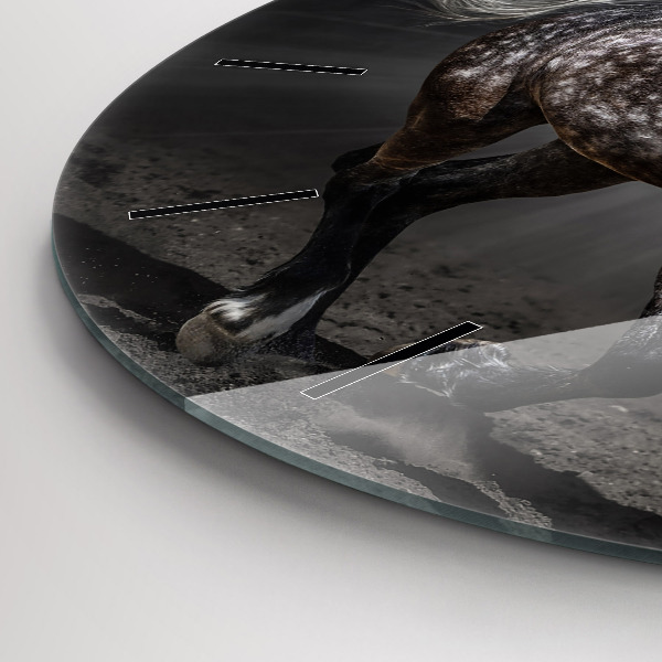 Kerek fali üvegóra Vágtató ló