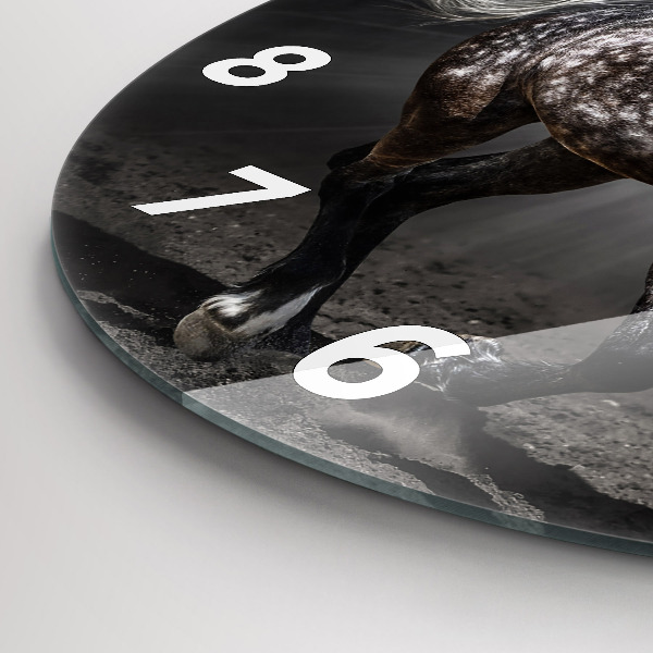 Kerek fali üvegóra Vágtató ló