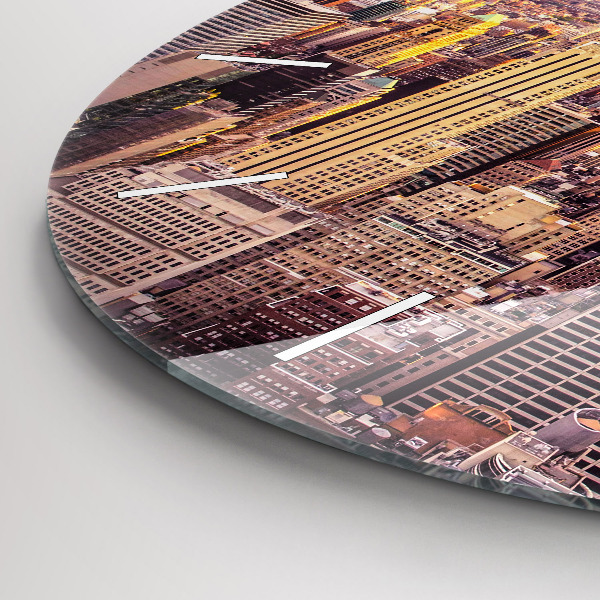 Kerek fali üvegóra Naplemente New York