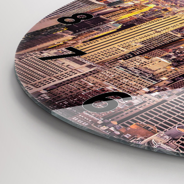 Kerek fali üvegóra Naplemente New York