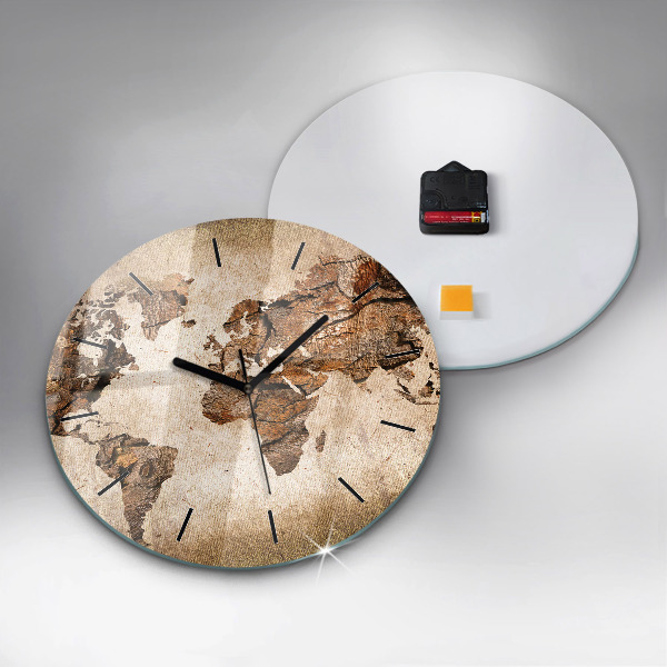 Kerek fali üvegóra Vintage világtérkép