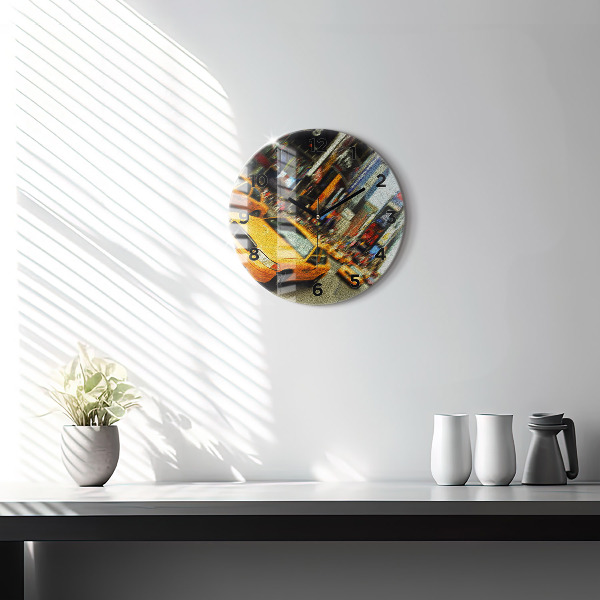 Kerek fali üvegóra New York-i taxik