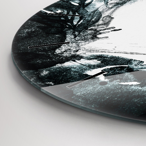 Kerek fali üvegóra Vörös ajkak nő portréja