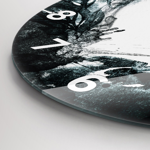 Kerek fali üvegóra Vörös ajkak nő portréja