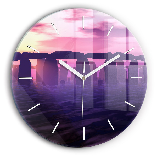 Kerek fali üvegóra Naplemente Stonehenge-ben