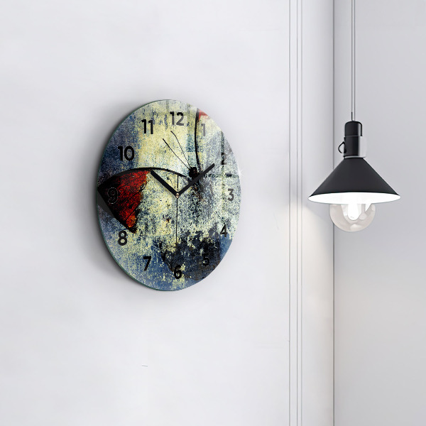 Kerek fali üvegóra Pillangó vintage stílusú