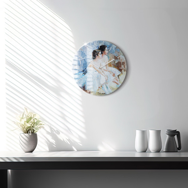 Kerek fali üvegóra Fiatal balerinák