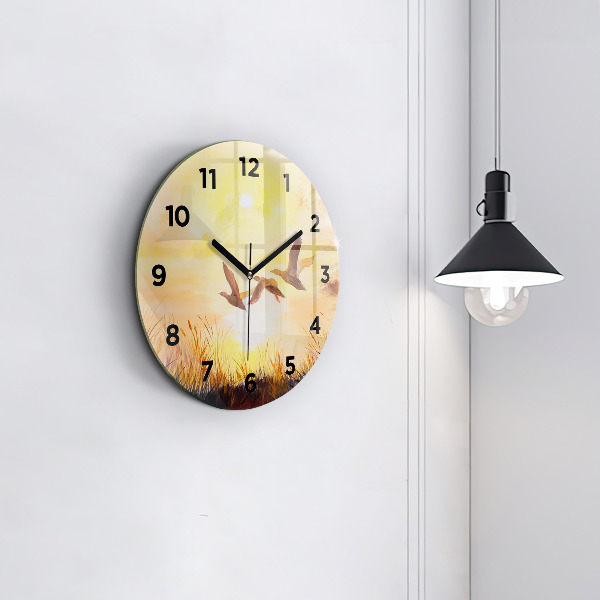 Kerek fali üvegóra Daruk naplementekor