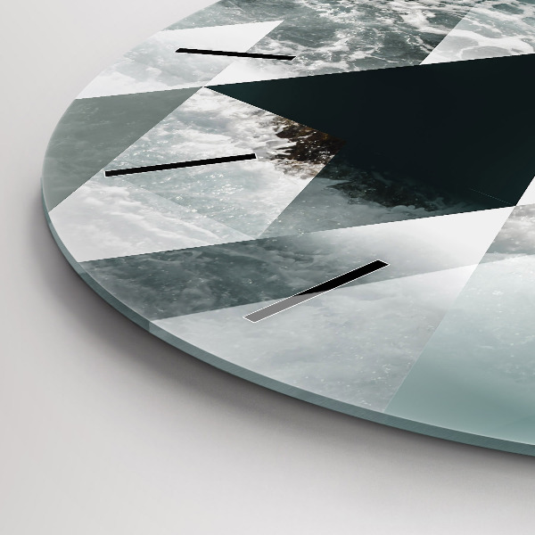 Kerek fali üvegóra Absztrakt tenger hullámai