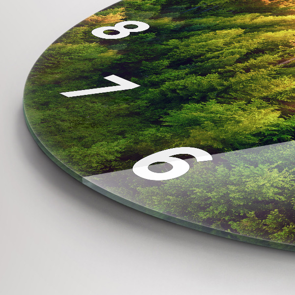 Kerek fali üvegóra Naplemente a dombok felett