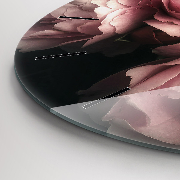 Kerek fali üvegóra Rózsaszín rózsa csokor