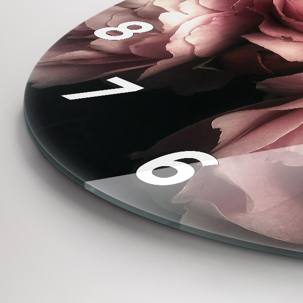 Kerek fali üvegóra Rózsaszín rózsa csokor