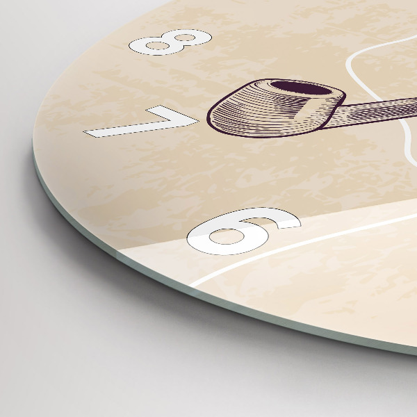 Kerek fali üvegóra Férfi pipával