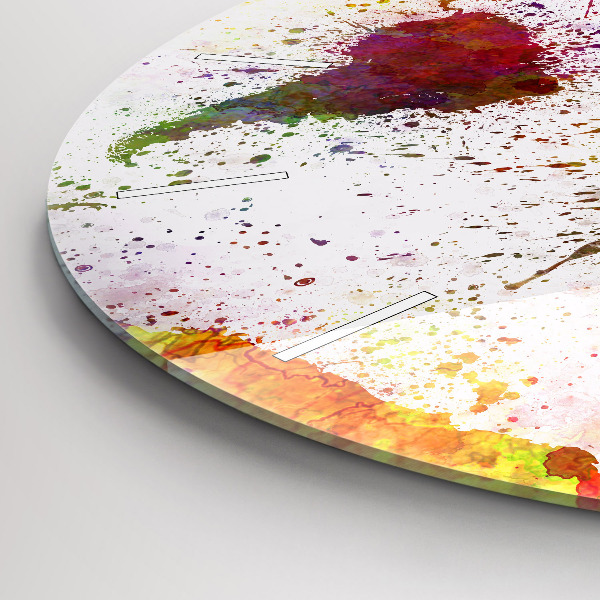 Kerek fali üvegóra Akvarell térkép a világról