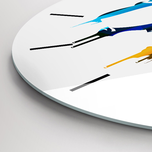 Kerek fali üvegóra Színes festett elefánt