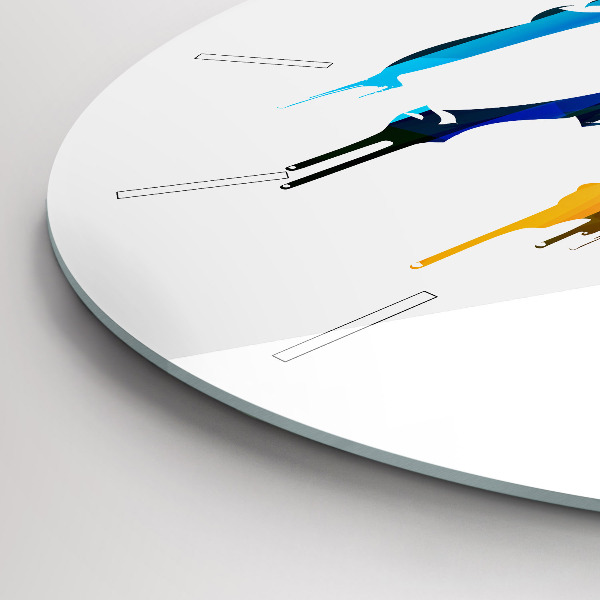 Kerek fali üvegóra Színes festett elefánt