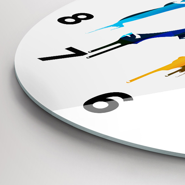 Kerek fali üvegóra Színes festett elefánt