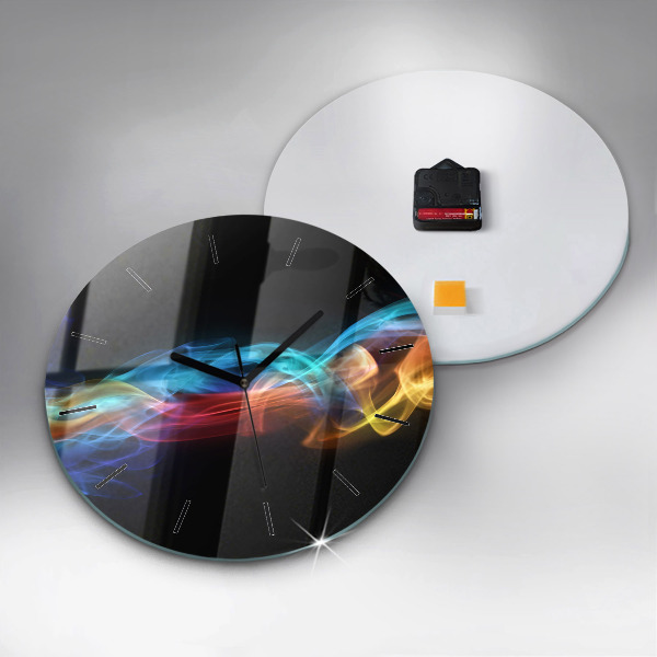 Kerek fali üvegóra Absztrakt színes vonalak