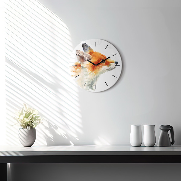 Kerek fali üvegóra Akvarell fiatal róka
