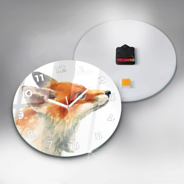 Kerek fali üvegóra Akvarell fiatal róka