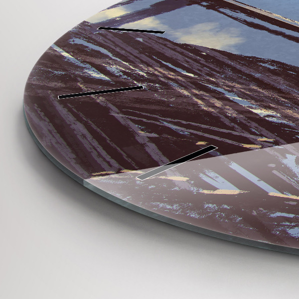 Kerek fali üvegóra Angyal, híd és kerékpár