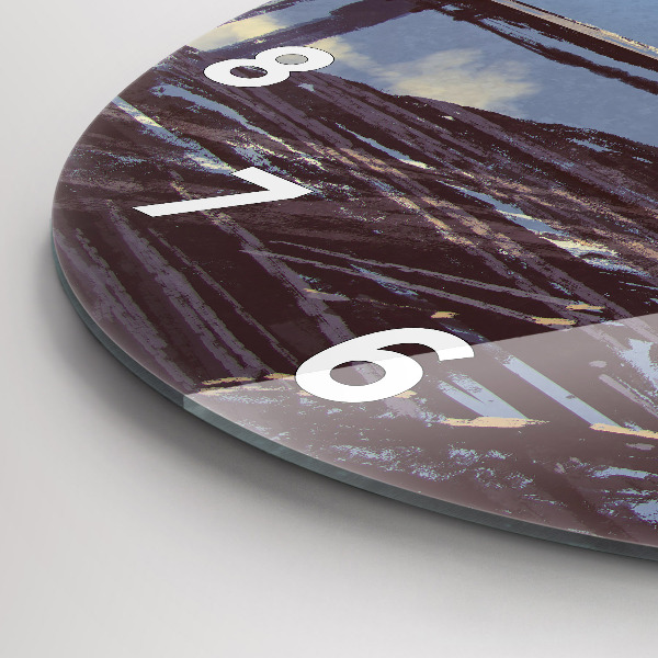 Kerek fali üvegóra Angyal, híd és kerékpár