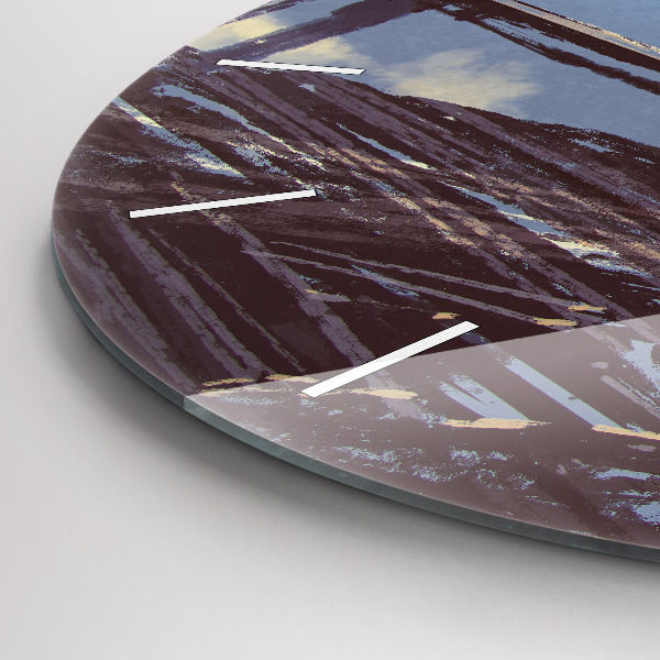 Kerek fali üvegóra Angyal, híd és kerékpár