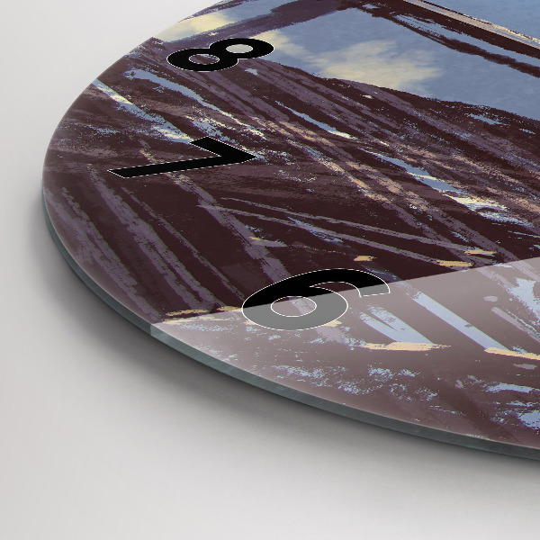 Kerek fali üvegóra Angyal, híd és kerékpár