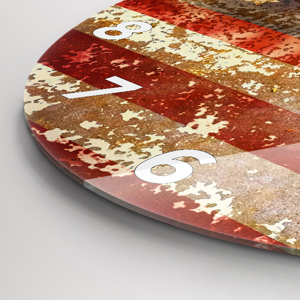 Kerek fali üvegóra Vintage USA zászló