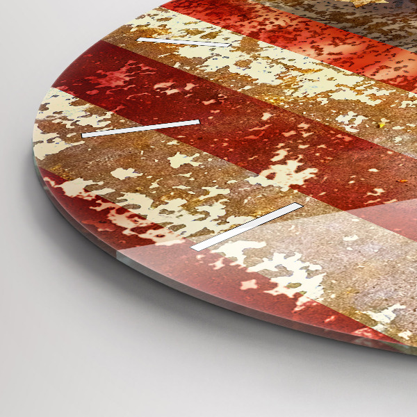 Kerek fali üvegóra Vintage USA zászló