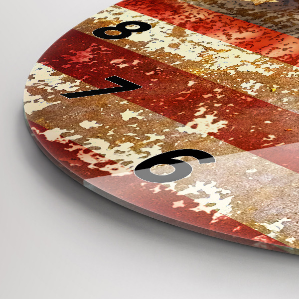 Kerek fali üvegóra Vintage USA zászló