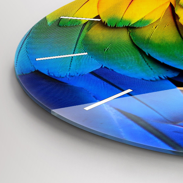 Kerek fali üvegóra Színes madárszárnyak