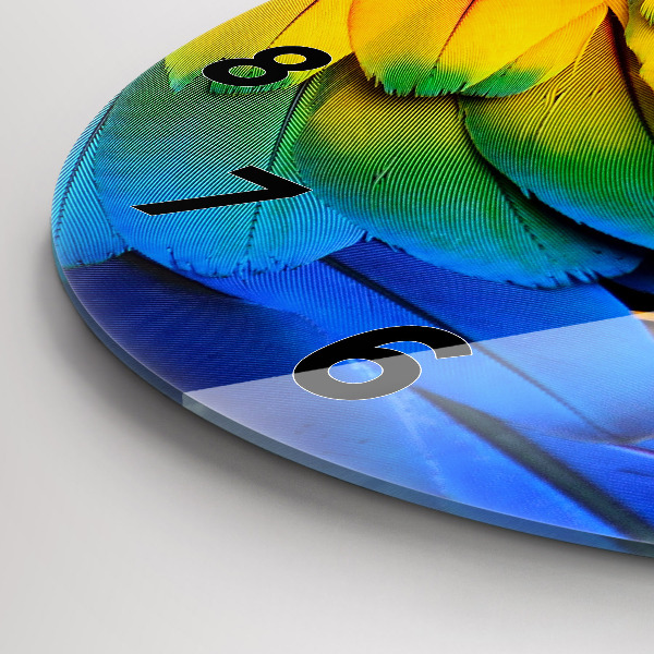 Kerek fali üvegóra Színes madárszárnyak