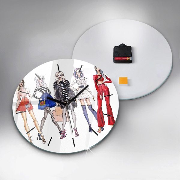 Kerek fali üvegóra Divatos lányok