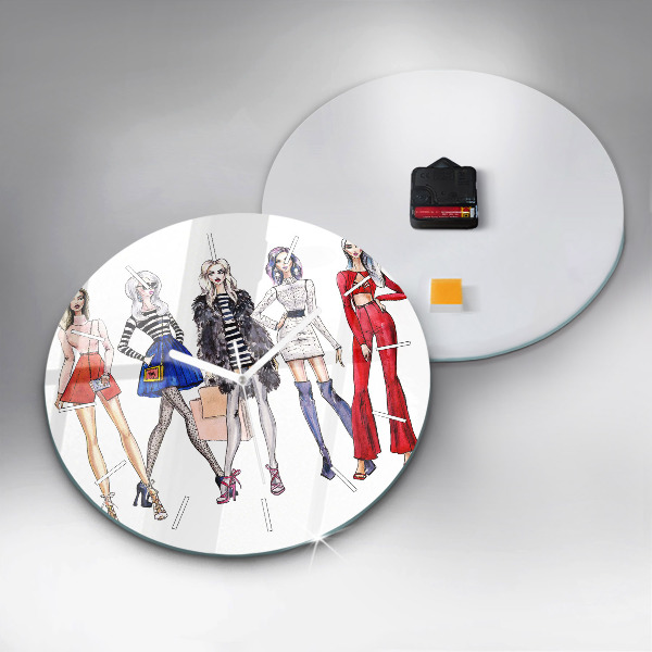 Kerek fali üvegóra Divatos lányok