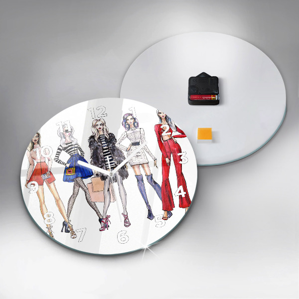 Kerek fali üvegóra Divatos lányok