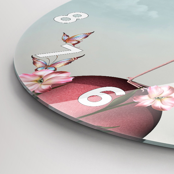 Kerek fali üvegóra Szürreális flamingó